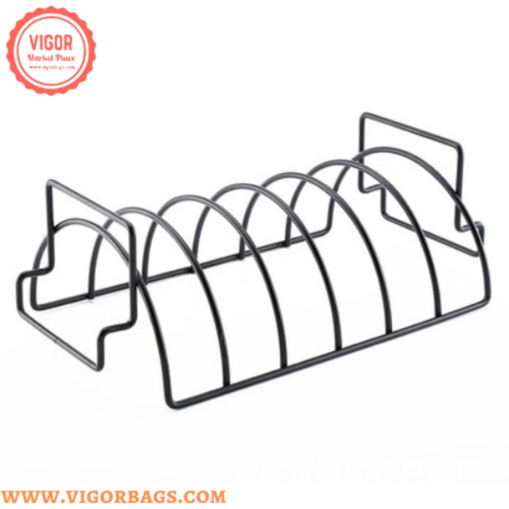 BBQ Chicken Drumsticks Rack Stainless Steel & BBQ Rib Rack Non Stick Rib Roast R - Picture 12 of 12